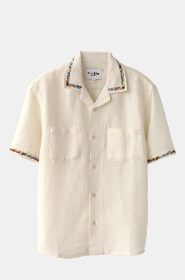 Spexly Rose Chain Short Sleeve Camp Shirt – Natural